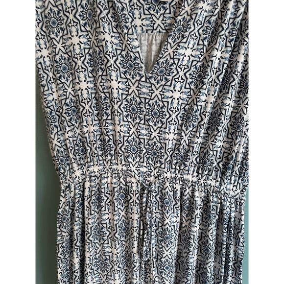 Loft Blue and White Patterned Fit and Flare Summer Sundress - Picture 2 of 6